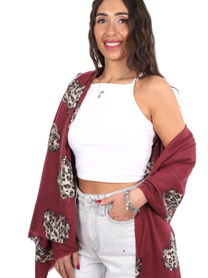 Miss love pashmina da unisex bordeaux