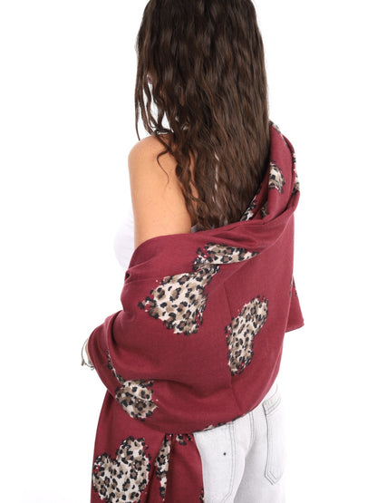 Miss love pashmina da unisex bordeaux
