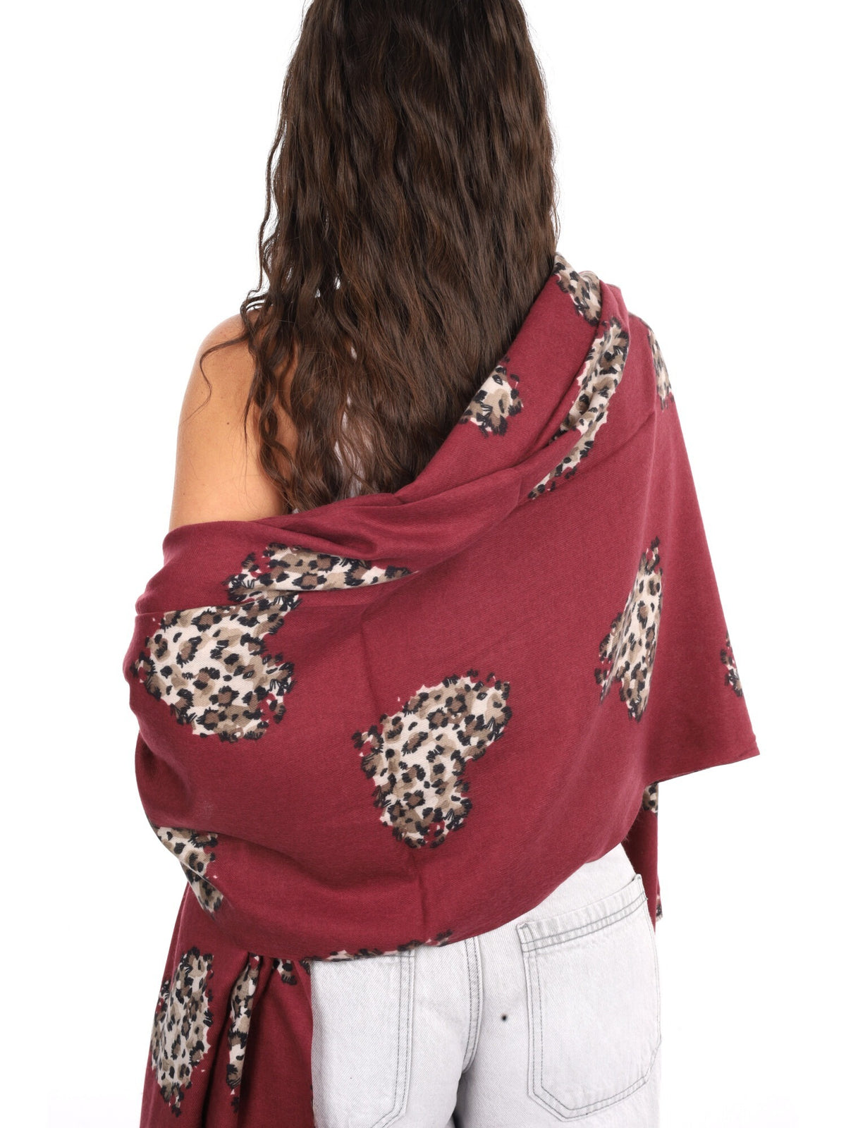 Miss love pashmina da unisex bordeaux