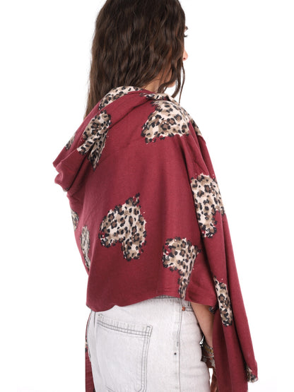 Miss love pashmina da unisex bordeaux