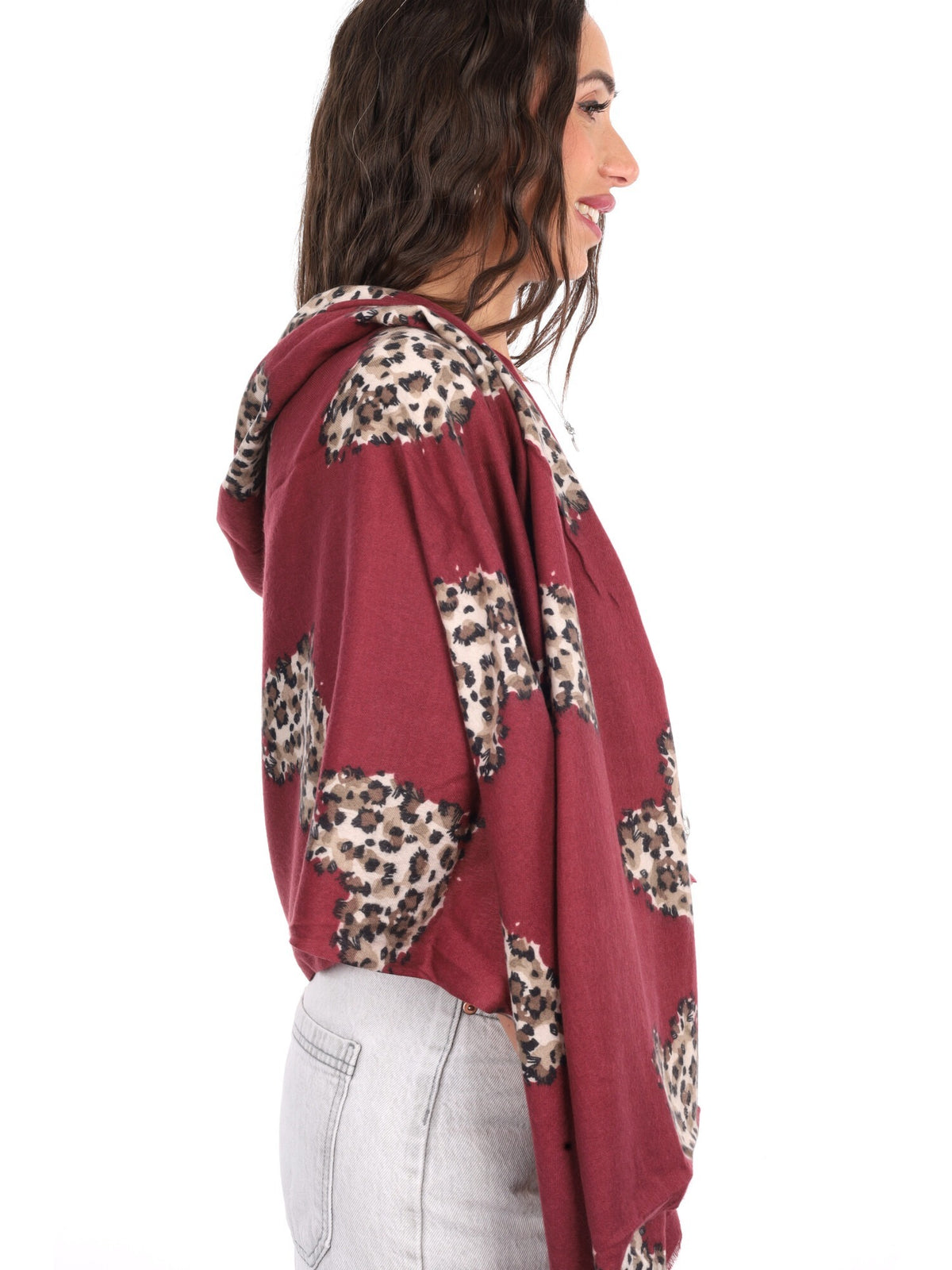 Miss love pashmina da unisex bordeaux