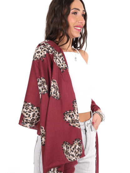 Miss love pashmina da unisex bordeaux