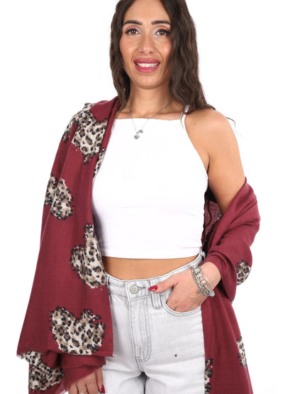 Miss love pashmina da unisex bordeaux