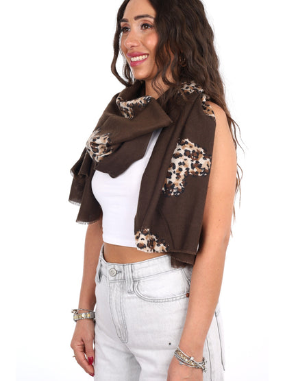 Miss love pashmina da unisex marrone