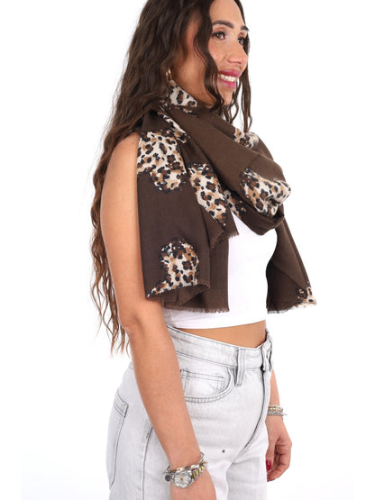 Miss love pashmina da unisex marrone