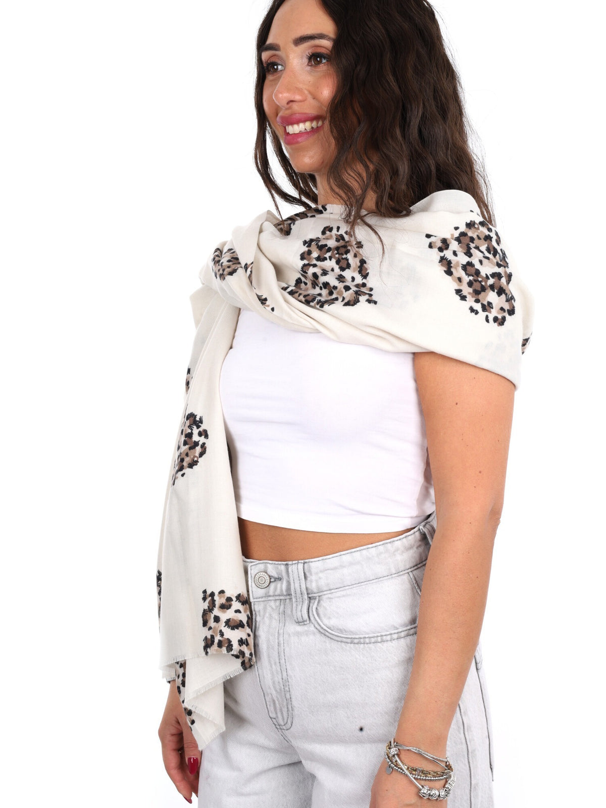 Miss love pashmina da unisex panna