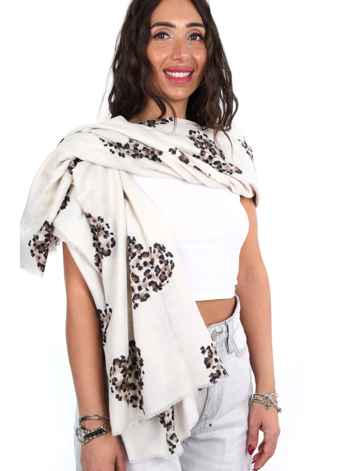 Miss love pashmina da unisex panna