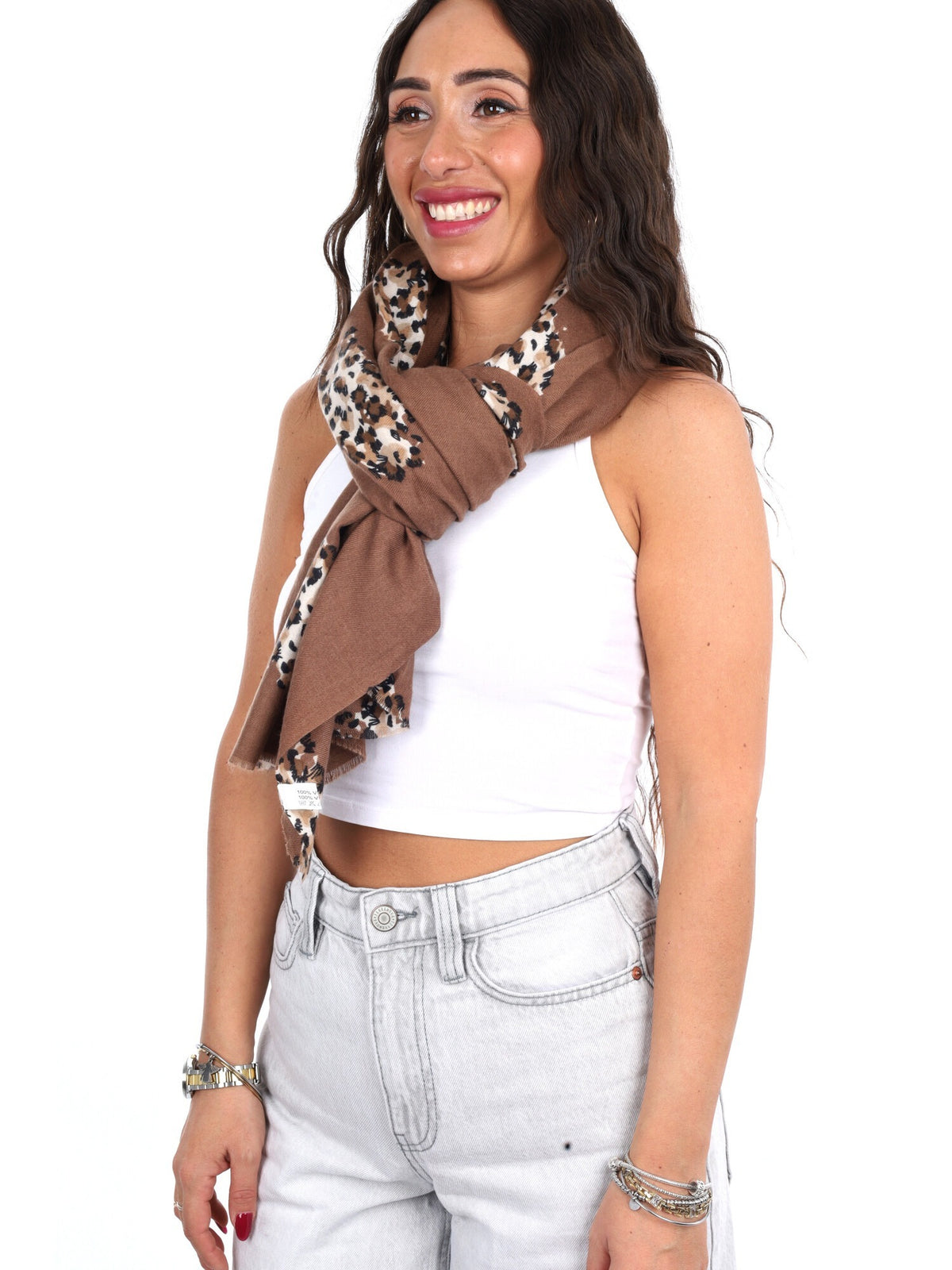 Miss love pashmina da unisex tabacco