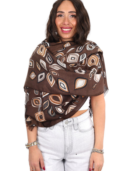 Miss love pashmina da unisex marrone