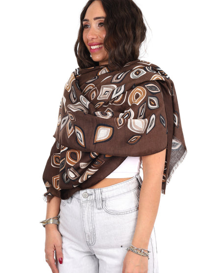 Miss love pashmina da unisex marrone
