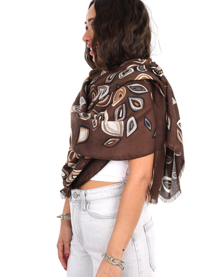 Miss love pashmina da unisex marrone