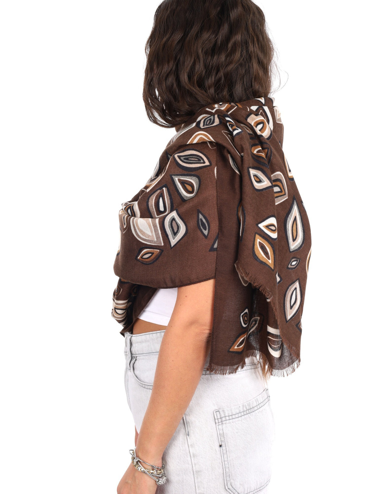 Miss love pashmina da unisex marrone
