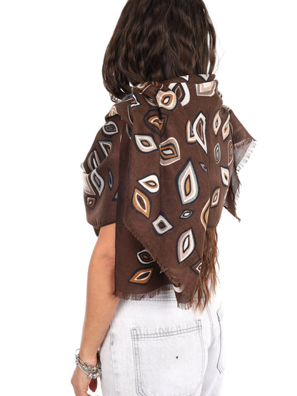 Miss love pashmina da unisex marrone