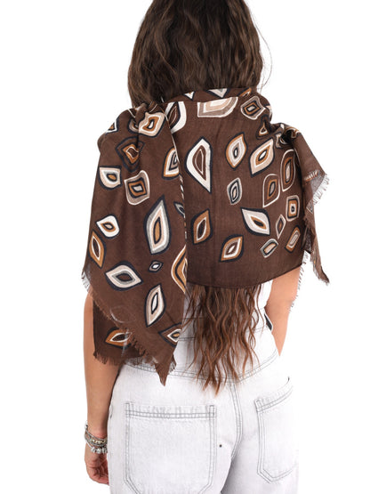 Miss love pashmina da unisex marrone