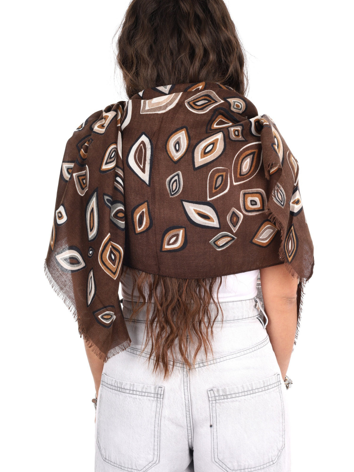 Miss love pashmina da unisex marrone