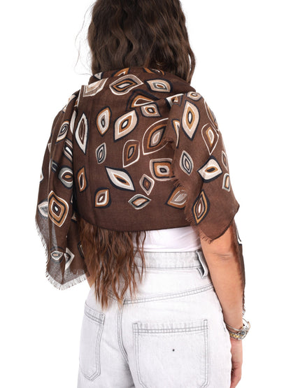 Miss love pashmina da unisex marrone