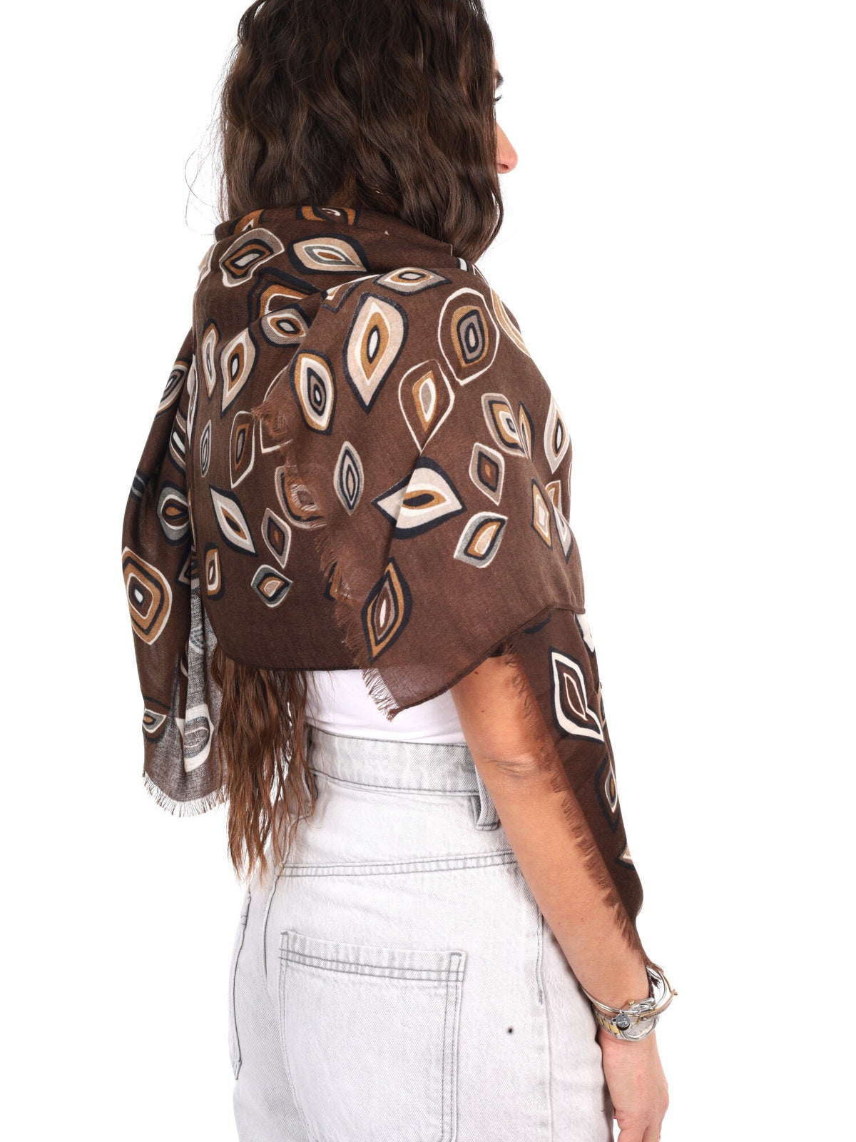 Miss love pashmina da unisex marrone