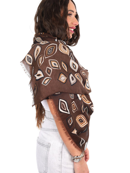 Miss love pashmina da unisex marrone