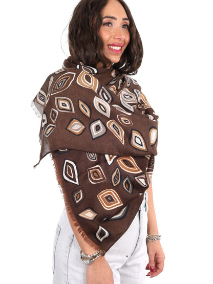Miss love pashmina da unisex marrone