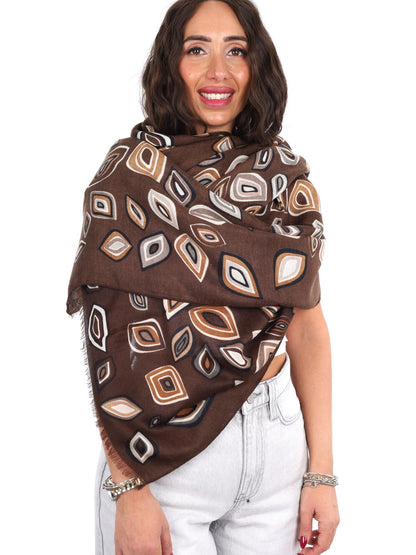 Miss love pashmina da unisex marrone