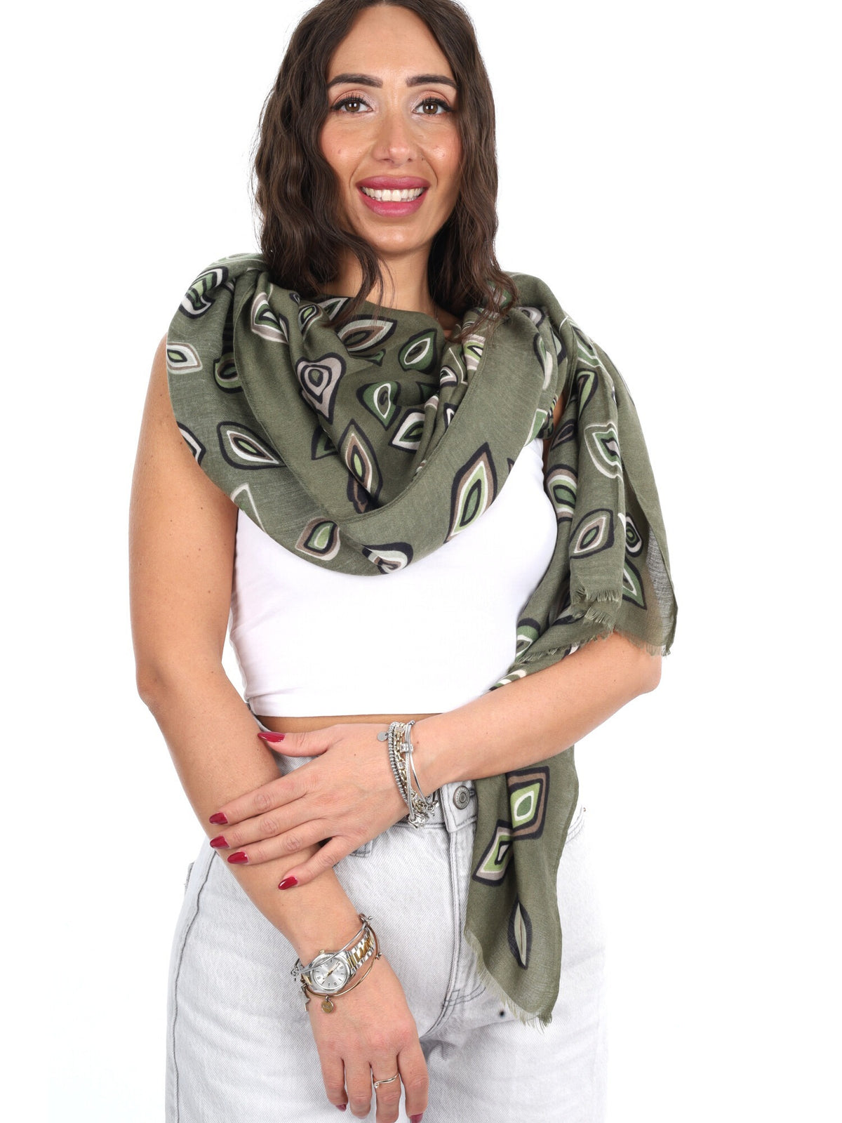Miss love pashmina da unisex verde