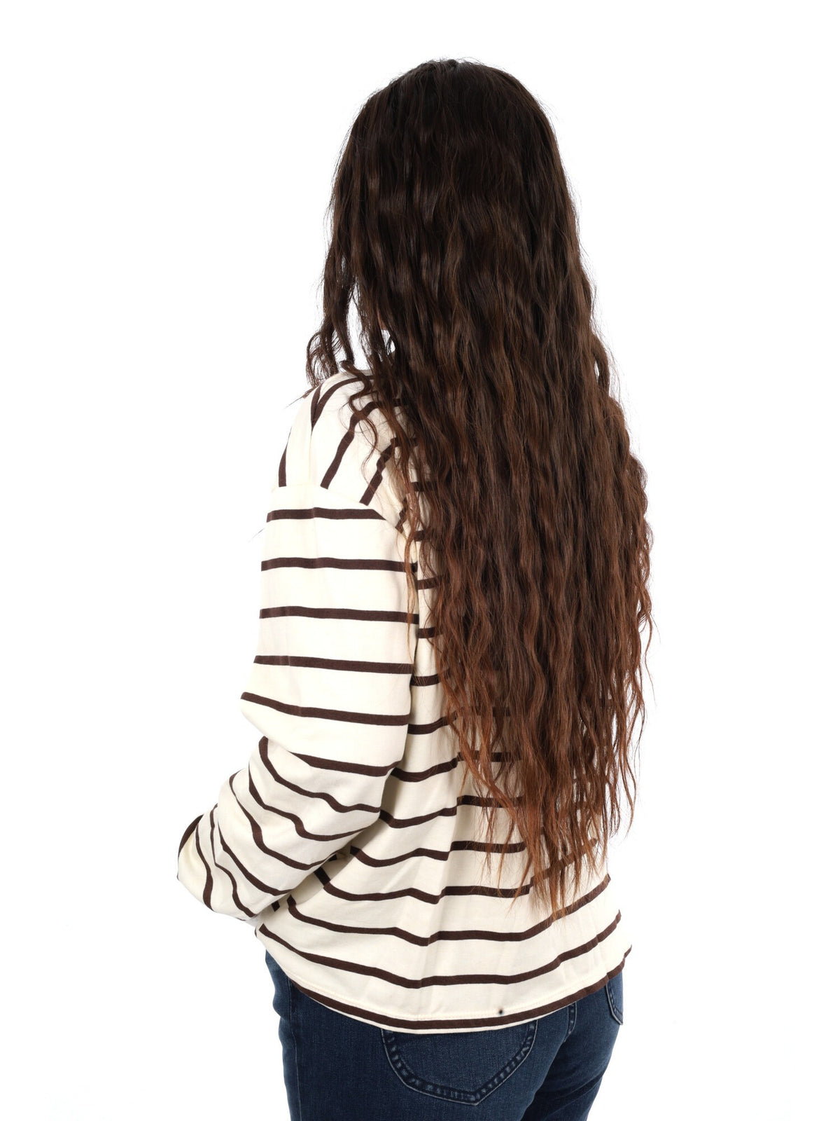 Miss love polo righe da donna panna