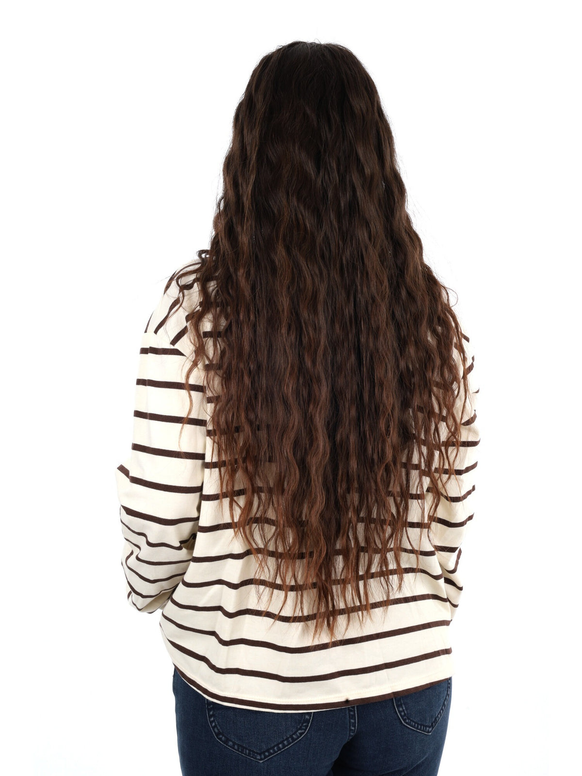 Miss love polo righe da donna panna