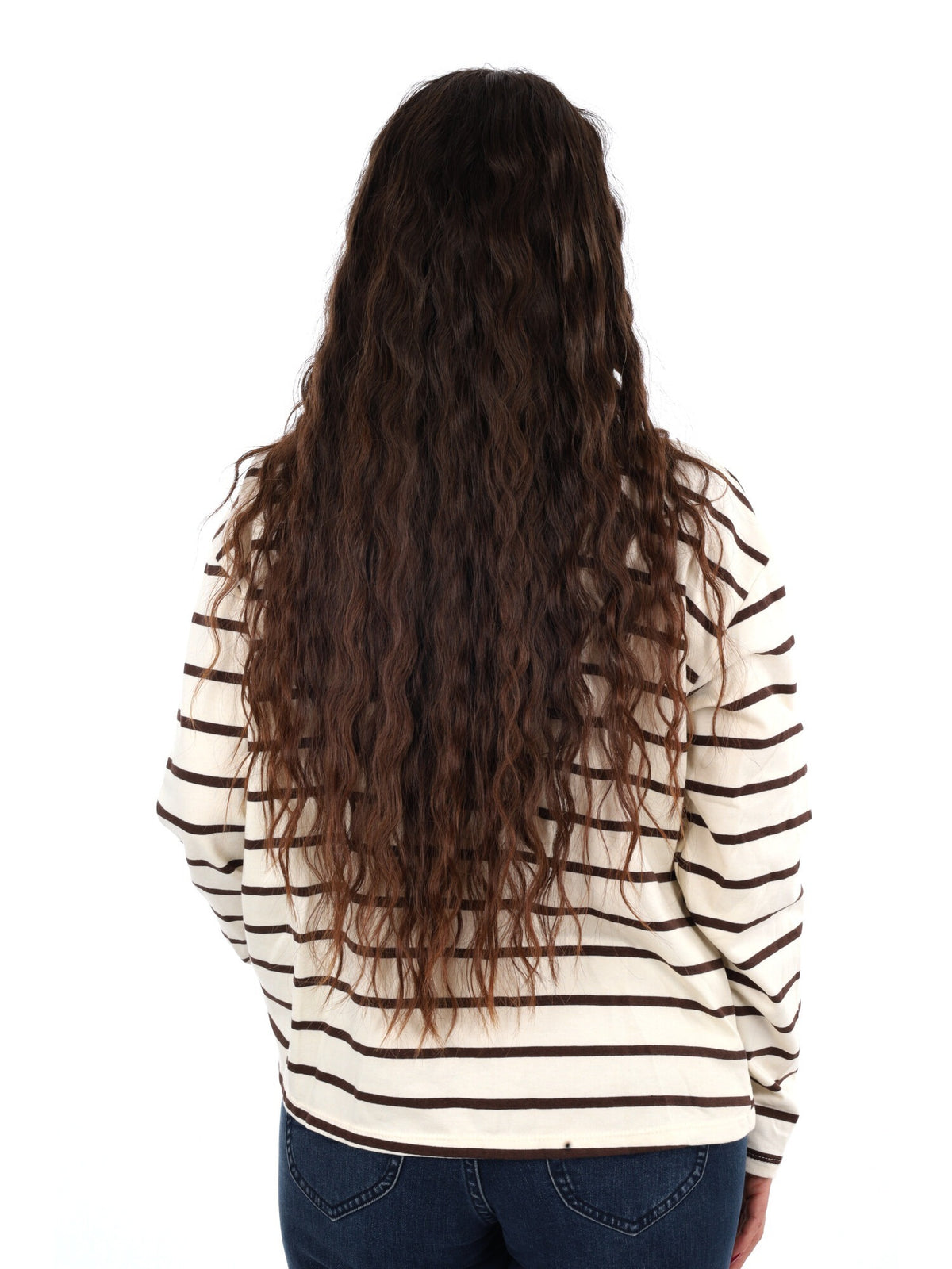 Miss love polo righe da donna panna