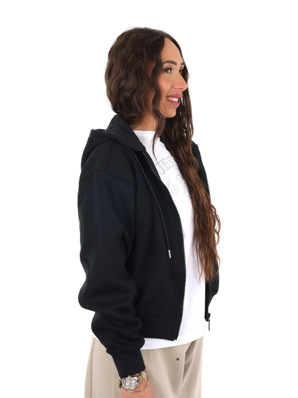 Guess brianna fullzi felpa da donna nero