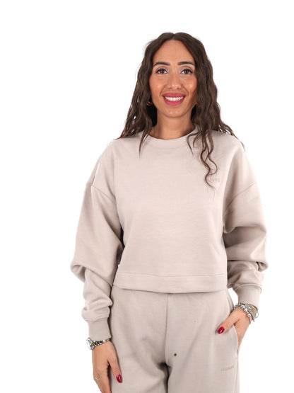 Guess brianna crew felpa da donna beige