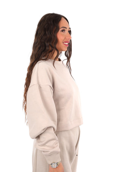 Guess brianna crew felpa da donna beige