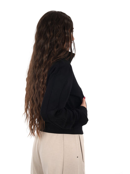 Guess elsa full zip felpa da donna nero