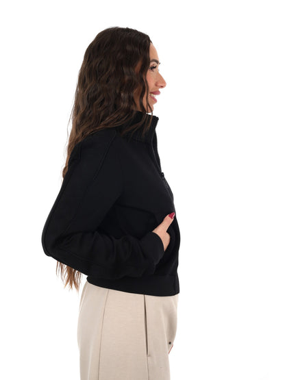 Guess elsa full zip felpa da donna nero