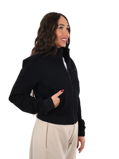 Guess elsa full zip felpa da donna nero