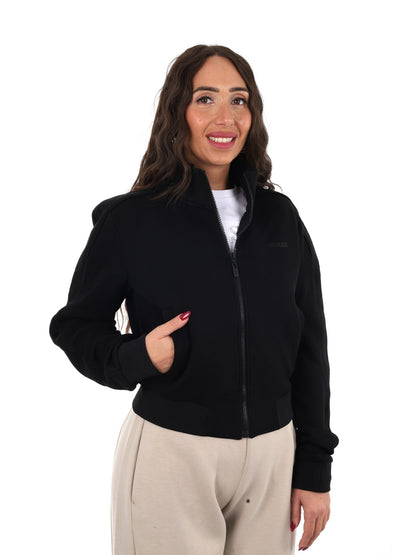Guess elsa full zip felpa da donna nero