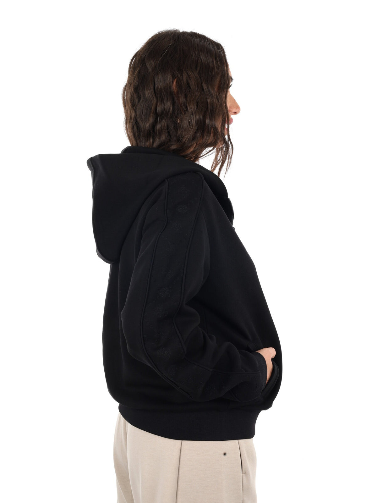 Guess elsa full zip felpa da donna nero