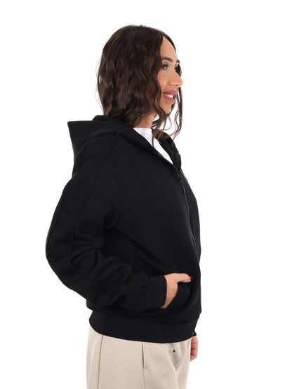 Guess elsa full zip felpa da donna nero