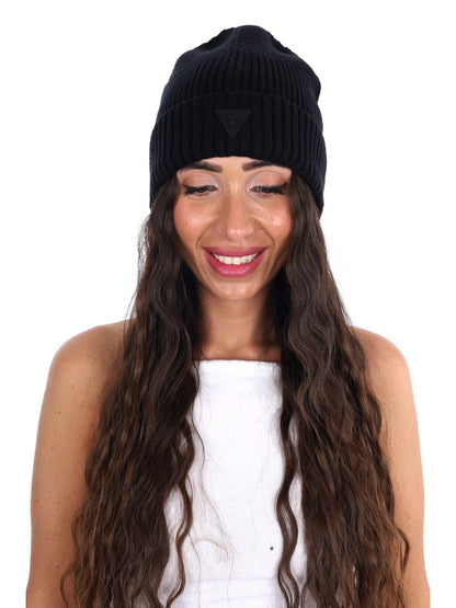 Guess poppy beanie cappello da unisex nero