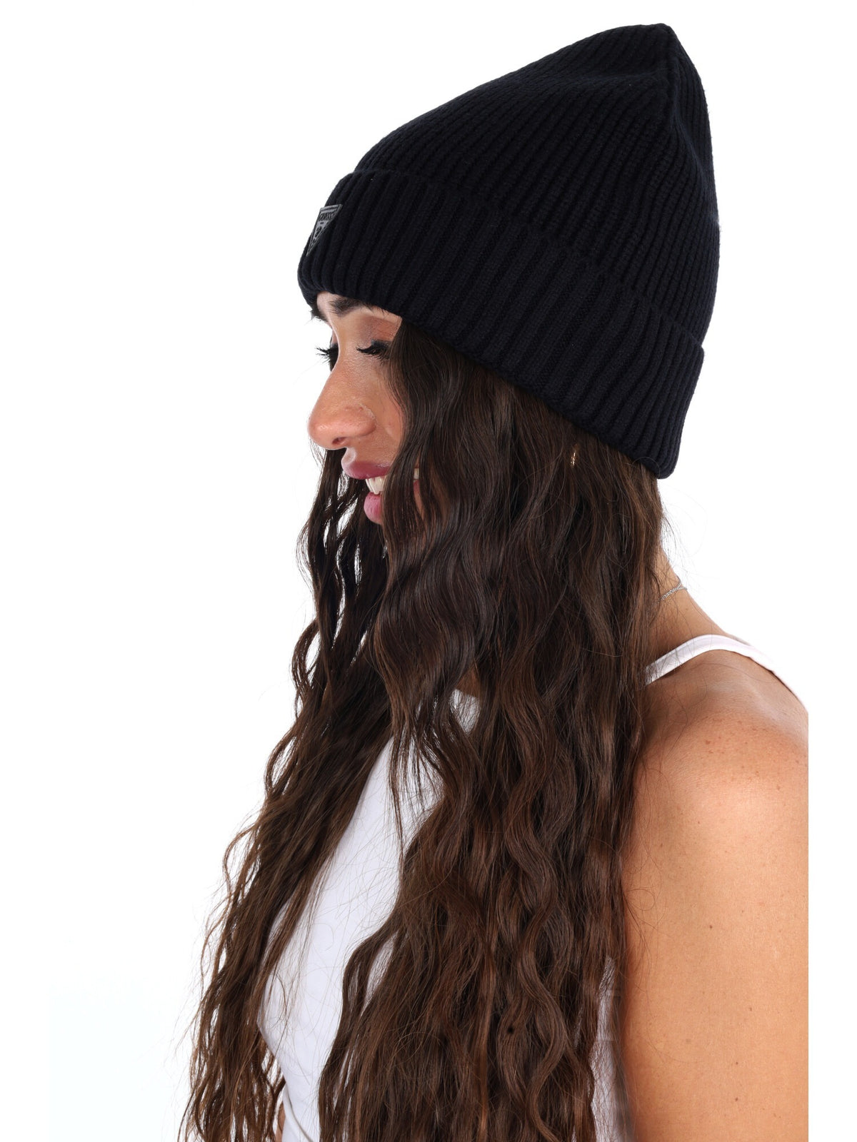 Guess poppy beanie cappello da unisex nero