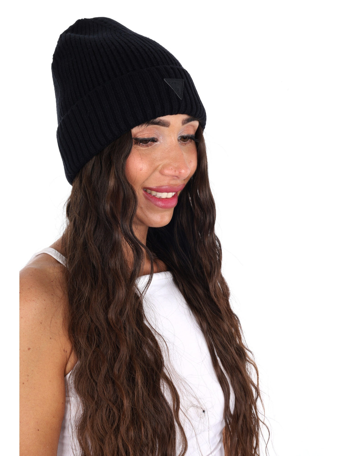 Guess poppy beanie cappello da unisex nero