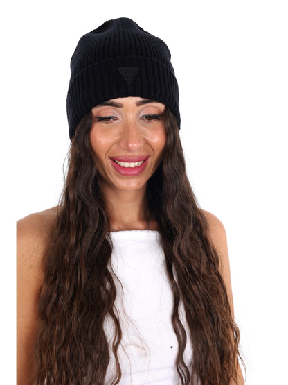 Guess poppy beanie cappello da unisex nero