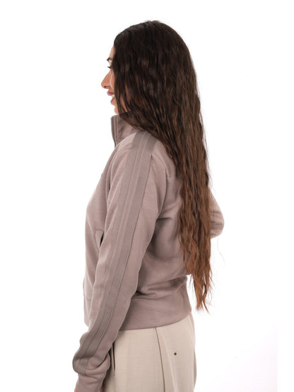 Guess lyra full zip felpa da donna taupe