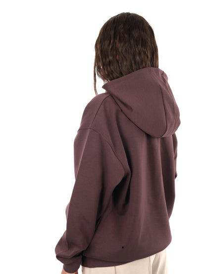 Guess nat hoodie felpa da donna marrone