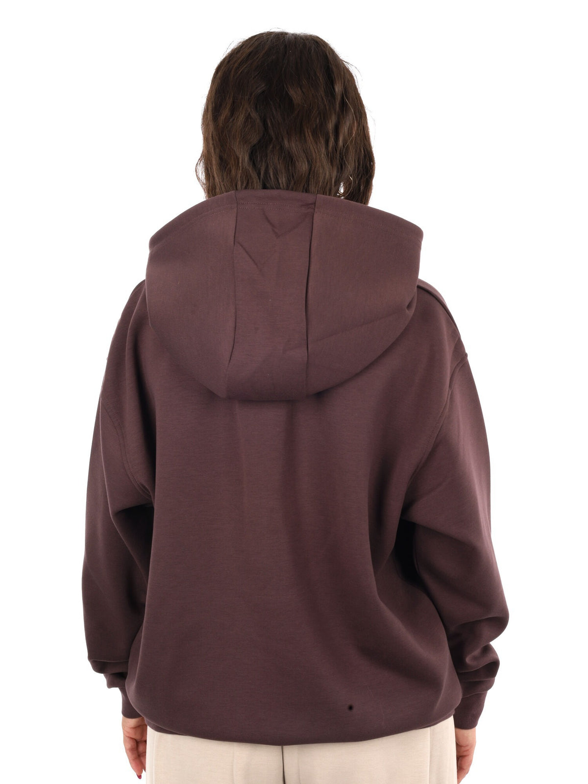 Guess nat hoodie felpa da donna marrone
