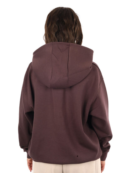 Guess nat hoodie felpa da donna marrone