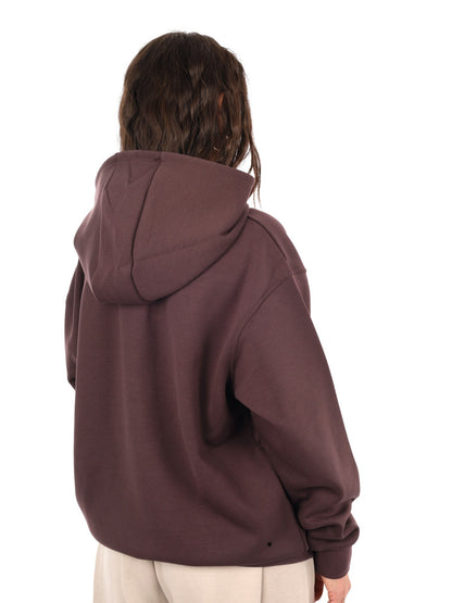 Guess nat hoodie felpa da donna marrone