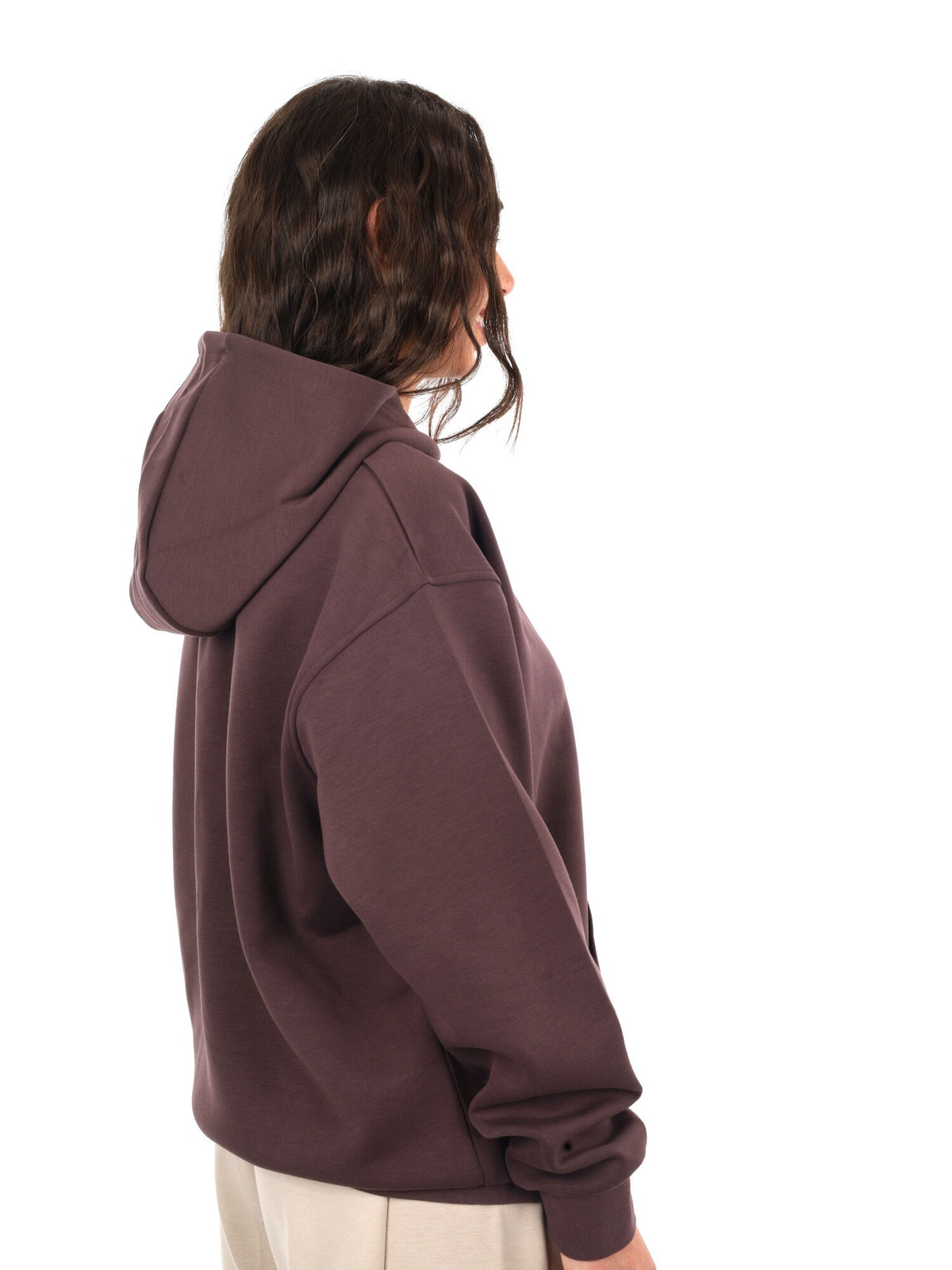 Guess nat hoodie felpa da donna marrone
