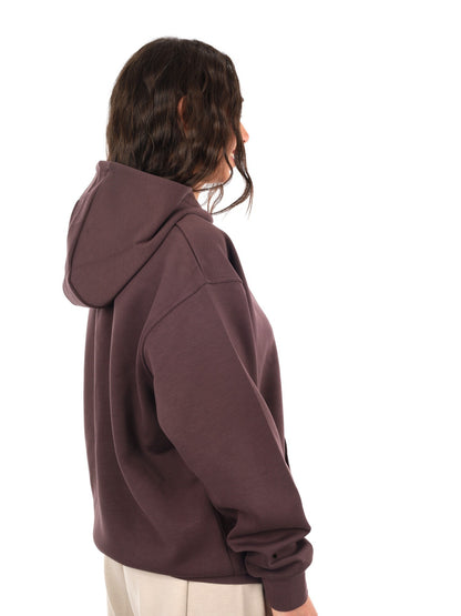 Guess nat hoodie felpa da donna marrone