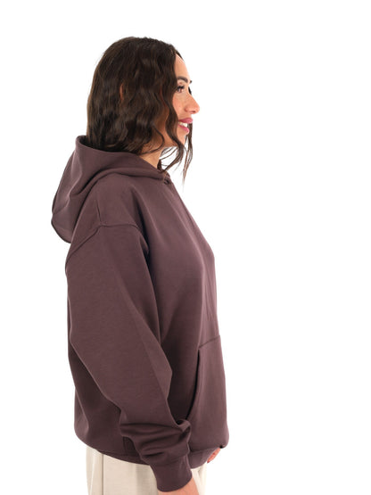 Guess nat hoodie felpa da donna marrone