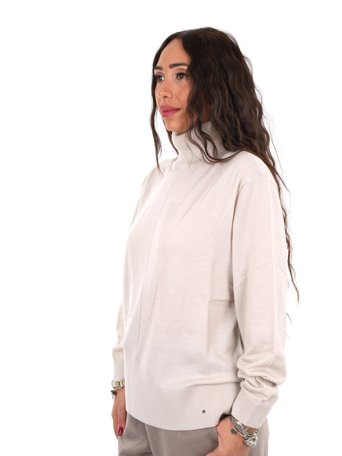 Armani excange pullo maglia da donna panna